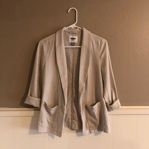 Old Navy natural tan linen blazer XS